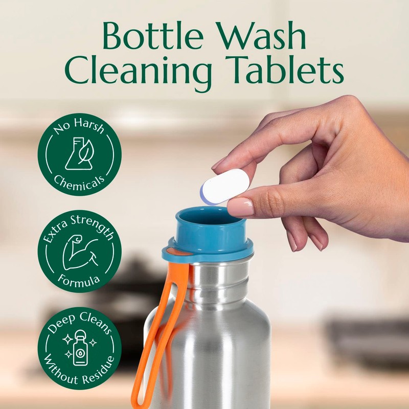 CLEANOMIC Bottle Wash Cleaner Tablets (12 Pack) - Water Bottle