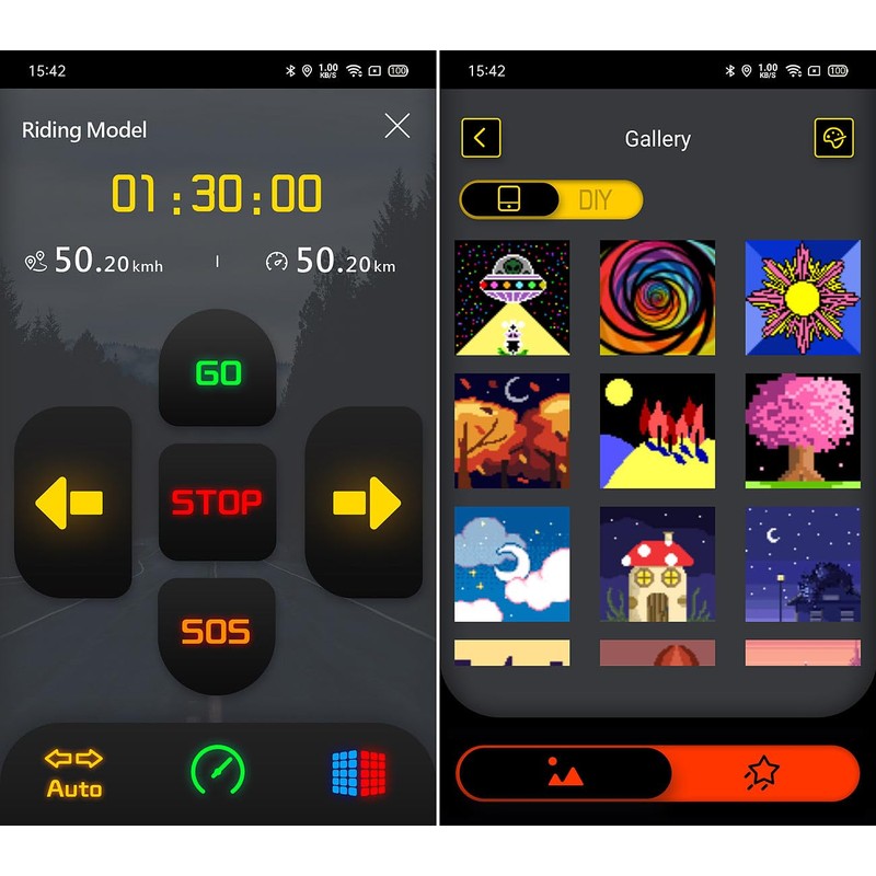 Luminea LED Display Board: Programmable LED Picture Frame with 64