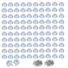 100Pcs Clear Rubber Feet for Cutting Board with Stainless Steel Screws, Non Slip & Non Marking Feet for Furniture, Cutting Boards, Chairs, Kitchen