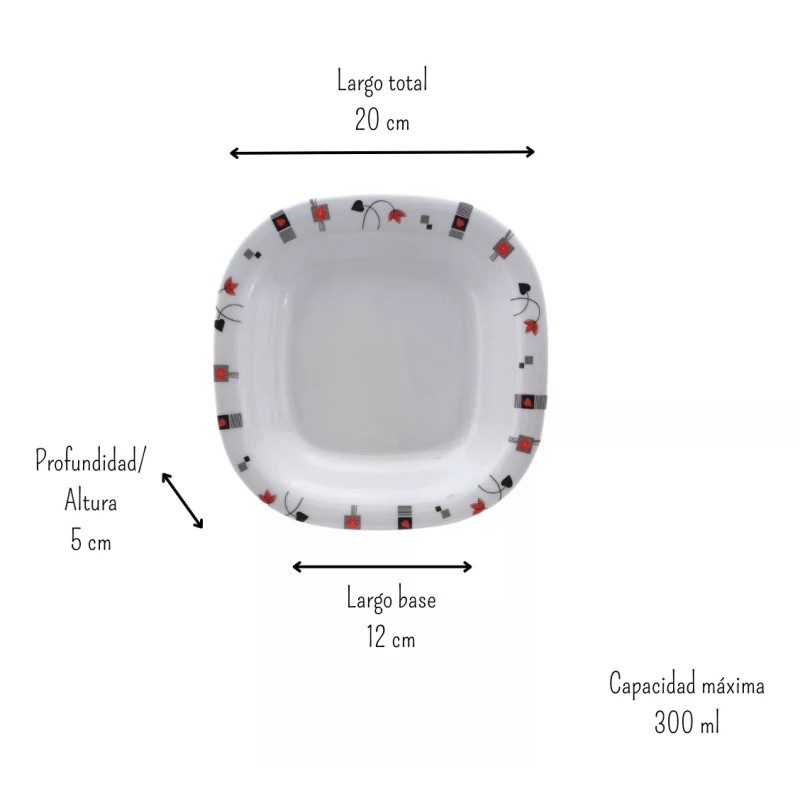Anforama- Tab and Kit Vajilla Plástico Melamina Cuadrada Chrysan Para