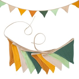 Xdealcozyxc Triangle Fabric Bunting, Double Sided Colorful Bunting Decorations for Nursery