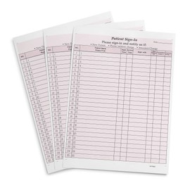 Blue Summit Supplies 125 Patient Sign in Sheets, Carbonless 3 Part Forms with Peel Away Adhesive Labels, HIPAA Compliant for Privacy in Doctor, Medical, Dental Office, Burgundy, 125 Pack