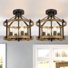 2 Pack Farmhouse Semi Flush Mount Ceiling Light Fixture, 12.5