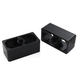LVOUP 2 Inch Universal Billet Aluminum Leaf Spring Lowering Block Kit for Ride Height Adjustment 2 Pack Black