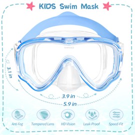 EverSport Kids Swim Goggles with Nose Cover, Swimming goggles for Kids 6-14, Youth Diving Mask for Child Boys Girls