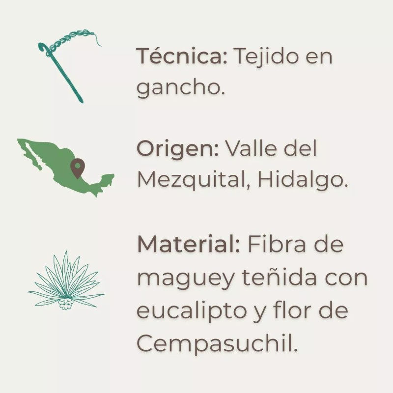 Corazón Verde 3 Estropajos Naturales Fibra (ixtle) Maguey