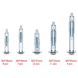 36 Sets Hollow Wall Anchors, Plasterboard Fixings, Drywall Anchor Plugs, Heavy Duty Metal Cavity Wall Plug Raw Plugs with Screws for Chipboard