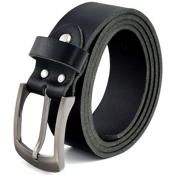 Volmer ® black leather belt made of buffalo leather, 38
