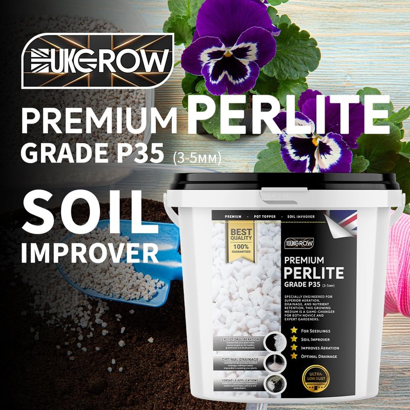 20L Premium Perlite In a Bucket by UKGROW for Ultimate