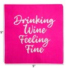 C.R. Gibson TW4-25851 Drinking Wine Feeling Fine Disposable Paper Cocktail