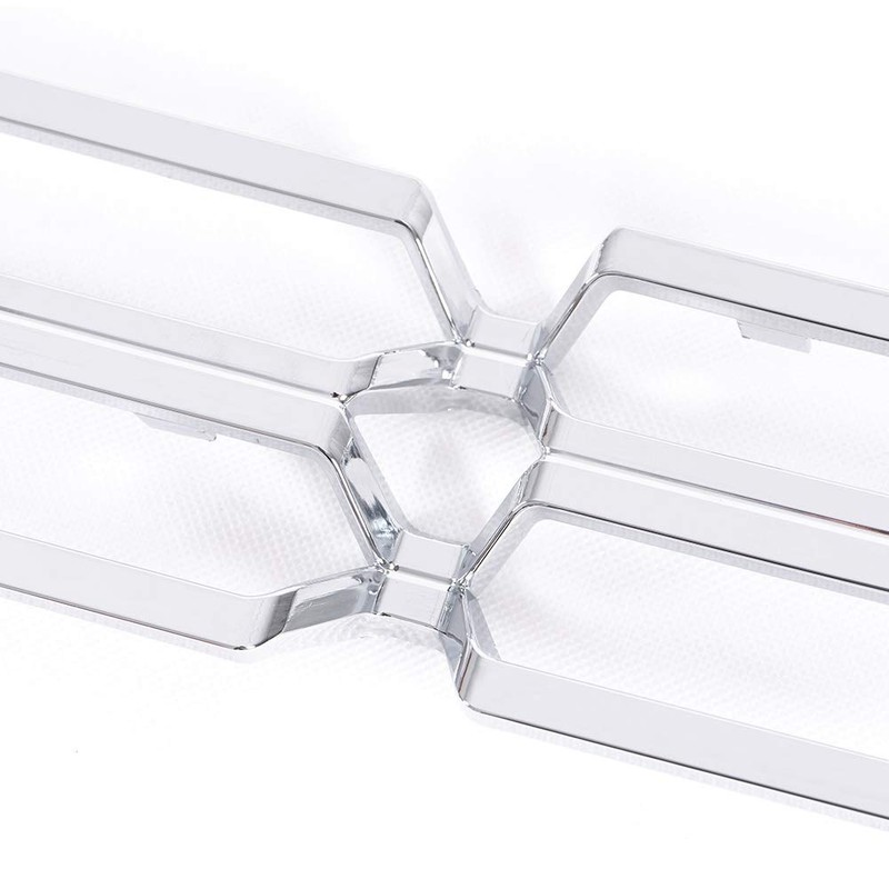 PIT66 1Pc Chrome Upper Bumper Grille Skin Guard Snap On