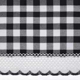 Achim Home Furnishings Buffalo Check Gathered Swag Window Curtain Pair, 72" x 63", Black, Black & White