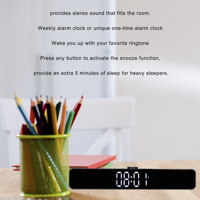 G12 Wireless Bluetooth Clock Speaker with LED Mirror Design Multi