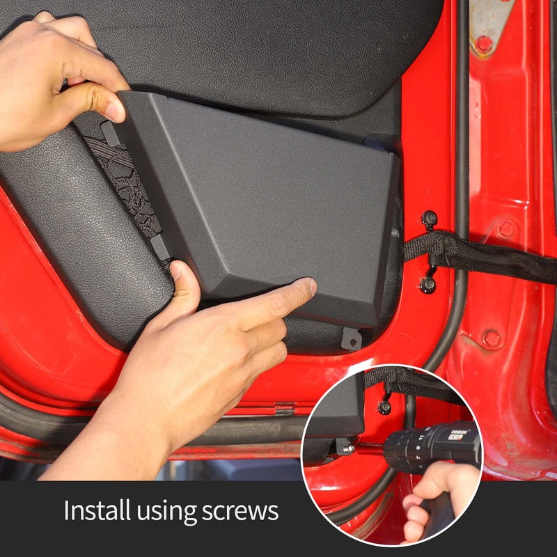 Hoolcar Front Door Storage Pockets, Side Insert Organizer Box Metal