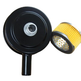 Air Compressor Intake 5" Air Filter Silencer 3/4" MPT Paper Cartridge Metal House MAF004