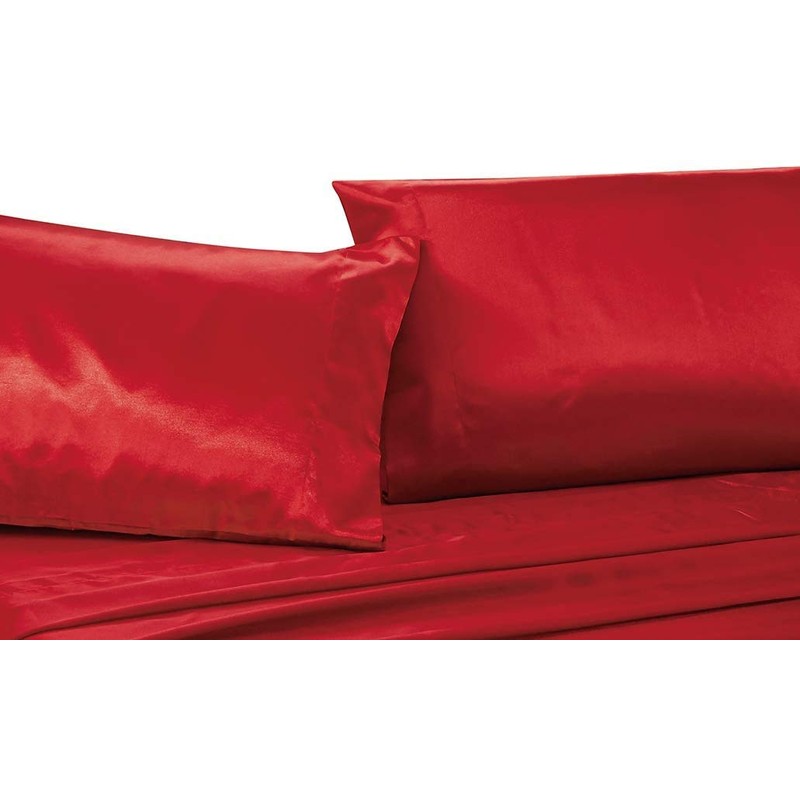 Mk Collection 4pc Soft Silky Satin Solid Color Deep Pocket