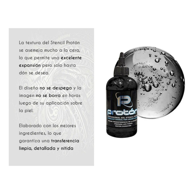 Stencil Para Tatuaje Profesional Protón Colores 8oz