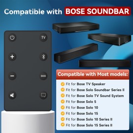New Replacement Bose Remote Control for Bose TV Speaker/Bose Solo Soundbar Series II, Bose Solo 5 10 15 Series II TV Sound System