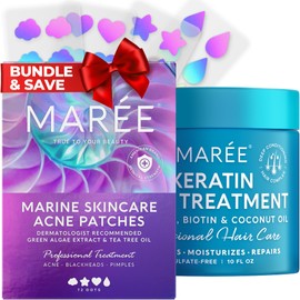 MAREE MAREE Bundle - Acne Clearing Devices, Deep Hair Mask & Conditioner - Green Algae Extract & Tea Tree Oil, Coconut Oil & Keratin - Hydrocolloid Acne Therapy, Moisturizing Conditioner for Dry Hair