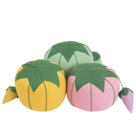 Dritz Quilting Extra-Large Tomato Strawberry Emery Pin Cushion, 4-Inch, Mint Green, Light Yellow, Light Pink