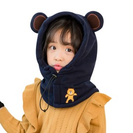 Winter Hat Girls Boys Hat Warm Children's Hat Winter Cute Winter Hats Plush Children's Hats Hooded Scarf Soft Outdoor Hat Neck Warmer Children Fleece Hat Fluffy Scarf Hat for Outdoor Cycling