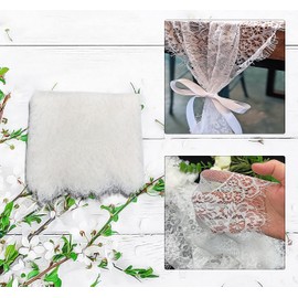 20 Pcs White Lace Table Runner 14 x 120 Inch Embroidered Boho Table Runner for Wedding Party Bridal Shower Decorations Vintage Rustic Table Runners