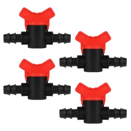 4PCS 3/8“ ID in Line Hose Barbed Ball Valve Shut-Off Switch with Hose Barb for Aquarium Garden Micro Irrigation