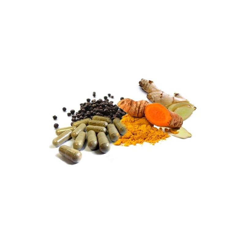 CÚRCUMA, JENGIBRE Y PIMIENTA NEGRA PARA MÁXIMA ABSORCIÓN FORMULA PREMIUM