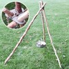 AIMALL Outdoor Bonfire Rack Hanging Pot Picnic Fire Stand, Stainless