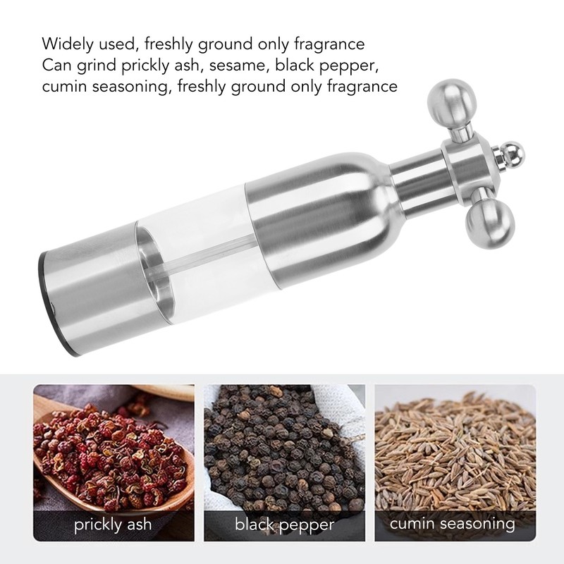 Pepper Mill Professional Refillable Ceramic Rotor Coarseness Adjustable Manual Pepper