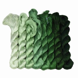 MINGGUXIUYI Natural 100% Silk Thread, 880 Metres, 8 Colors (98), Handmade Embroidery Thread