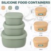 Vesici 9 Pcs Nesting Silicone Storage Containers with Lids Collapsible
