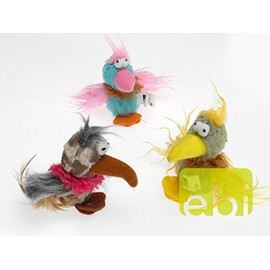 The cat toy is the perfect toy for your cat. The cat toy is filled with catnip. The birds are available in different shapes and colours. Size: 11 x 7 cm