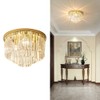 Gopmmy Modern French Gold Crystal Chandelier Ceiling Light,16" Semi Flush
