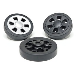 Suitcase Wheels Replacement 360 Spinner Luggage Wheel Kits - 60mm Rubber Wheels Mute Flexible Smooth Swivel with 2 Size Axles for Damaged Luggage Roller Trolley Caster Repair