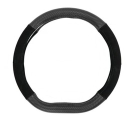 Generic Carbon Look Flat Bottom D Shape Car Steering Wheel Cover Breathable Anti-slip