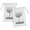 Ambesonne Tree of Life Fabric Pouch Set of 2, Abstract