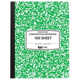 EPI Wide Ruled Marble Composition Notebook, Green, 100 Sheet, 4-Pack