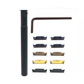 zouzmin 5/8" Lathe Grooving Tool Set MGIVR2016-2 Grooving Cut-Off Tool Holder with MGGN200 Carbide Grooving Inserts for Stainless Steel Steel Quenched Steel(5/8 Grooving Holder+MGGN200)