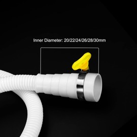 sourcing map Universal Air Conditioner Drain Hose Multiple Size Connector 20-30mm ID 3.3ft with Clamp for AC Units Washing Machine Faucet, White Pack of 2