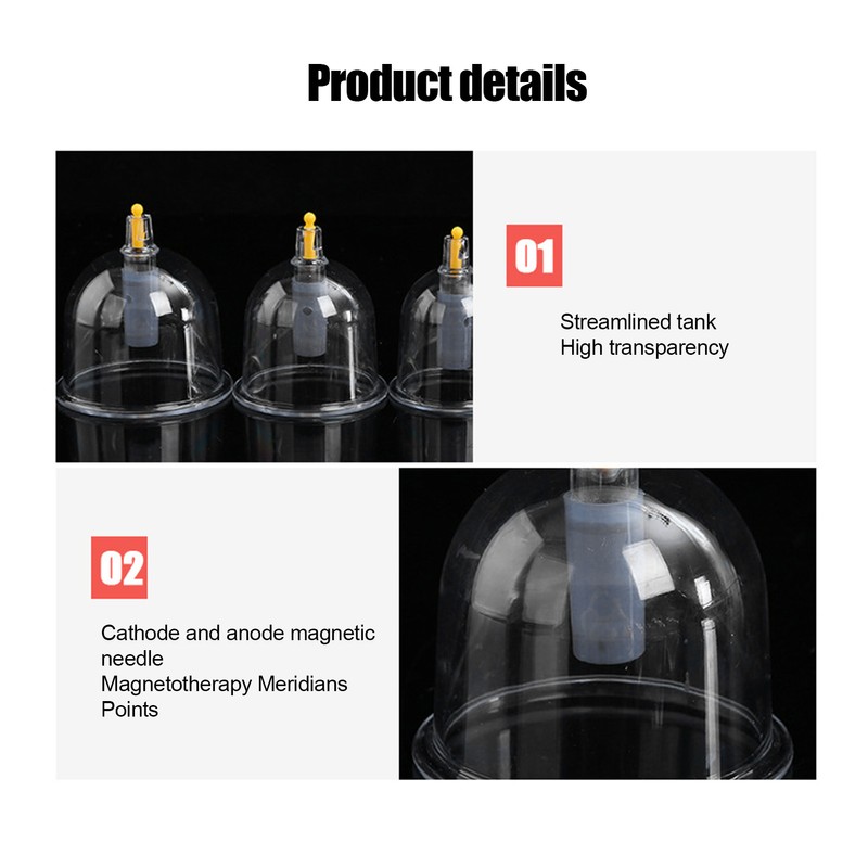 24pcs Professional Magnetic Therapy Vacuum Suction Cupping Set Body Treatment