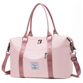 KURGOOL - Bolsa de gimnasio con bolsillo húmedo, bolsa de viaje para deportes y escapadas de fin de semana, bolsas ligeras de noche para mujeres y hombres, A1-Pink Gym Bag