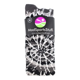 MadSportsStuff Crazy Tie Dye Socks Over the Calf (Graphite/Black/White, Large)