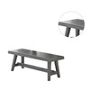Simple Relax Sturdy Wood Dining Bench, Grey