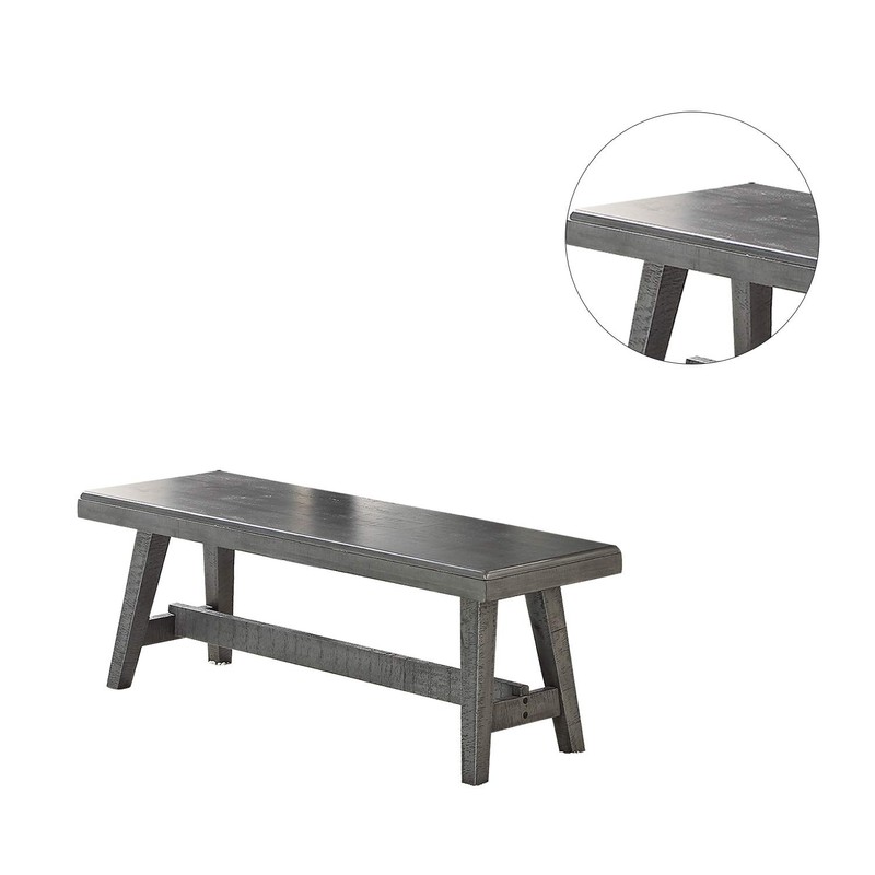 Simple Relax Sturdy Wood Dining Bench, Grey