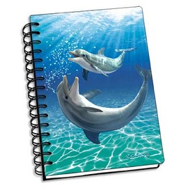 "Bubbles" - 4" x 6" 3D Dolphin Small Notebook