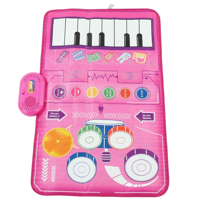 2 in 1 Touch Piano Drum Mat Early Educational Portable