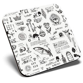 Great Single Coaster Square - Alchemy Magic Witchcraft Esoteric Occult |Glossy Quality Coasters | Tabletop Protection for Any Table Type #44057