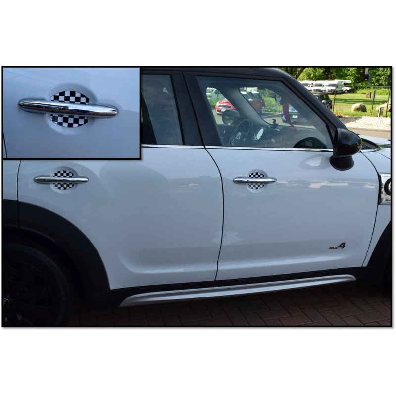 Cupeez Checkered Flag for 2017-2020 Mini Cooper Door Handle Cup