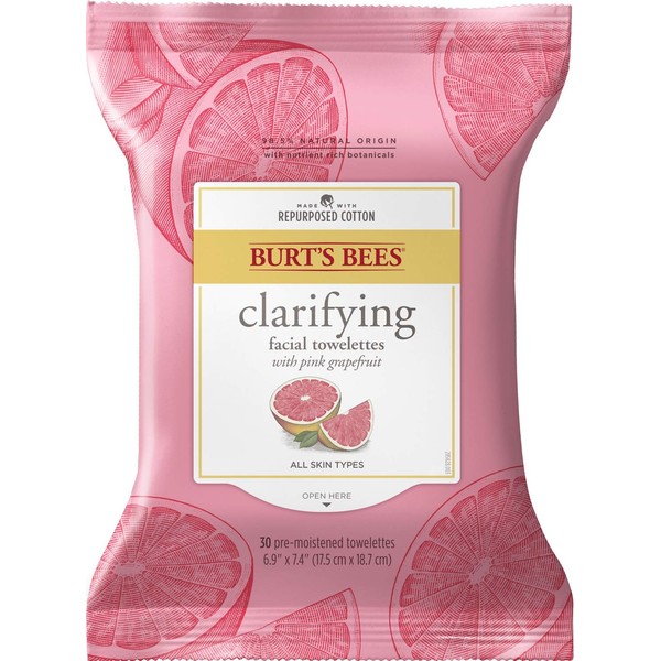 Burts Bees Clarifying Facial Cleanser Towelettes and Makeup Remover Wipes